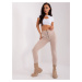 Beige women's sweatpants with buttons