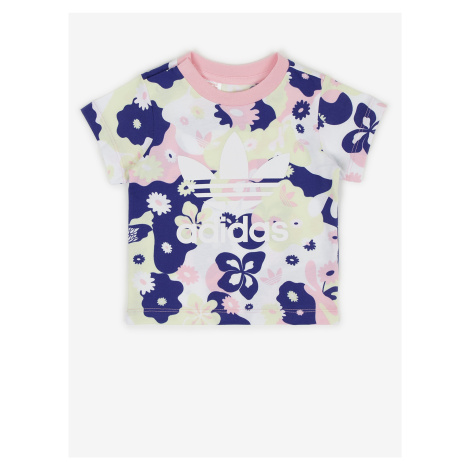 Blue and white girly floral T-shirt adidas Originals - Girls