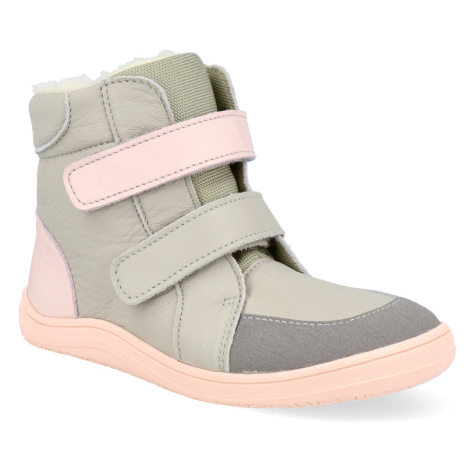 Barefoot zimná obuv s membránou Baby Bare - Febo Winter Grey/Pink Asfaltico