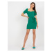 Dark Green Mini Cocktail Dress with Short Sleeves