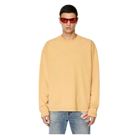 Diesel Mikina - S-ALMON-E1 SWEAT-SHIRT oranžová