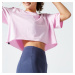 Dámsky crop top na fitnes- 520 rose ružový