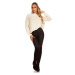 Trendy KouCla knit sweater with side- Button black Einheitsgroesse