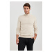 DEFACTO Light Beige Slim Fit Slim Fit Half Turtleneck Knitwear Sweater