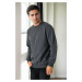 64602 Dewberry Basic Crew Neck Mens Sweatshirt-ANTHRACITE