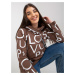 Brown cotton sweatshirt of larger size with letters