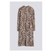 ŠATY GANT D2. LEOPARD JACQUARD JERSEY DRESS RICH BROWN