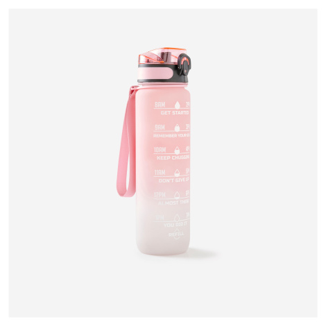 Fľaša na fitnes Motivation 1 liter ružovo-biela