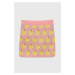 Dievčenská bavlnená sukňa United Colors of Benetton ružová farba, mini, rovný strih
