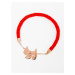 Bracelet with golden dog red