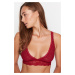 Trendyol Burgundy Lace Capless Knitted Bralette