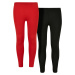 Girls' Jersey Leggings 2-Pack Huge Red/Black