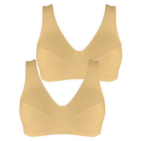 Bavlnená podprsenka bez kostíc Ľudka - kusy béžová