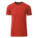 James & Nicholson Pánske funkčné tričko JN496 - Červený melír - titán