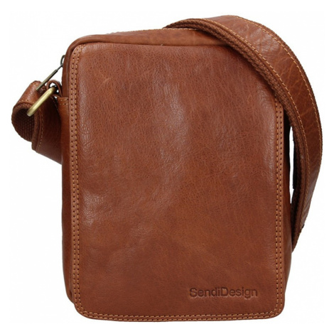 Pánska kožená taška cez rameno SendiDesign Karlos - koňak Sendi Design