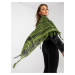 Green-black checkered scarf