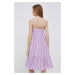 Bavlnené šaty Pennyblack fialová farba, mini, áčkový strih