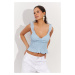 Cool & Sexy Women's Blue Gippie Crop Top