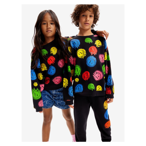 Black Children's Patterned Sweatshirt Desigual Smile Colours - Boys