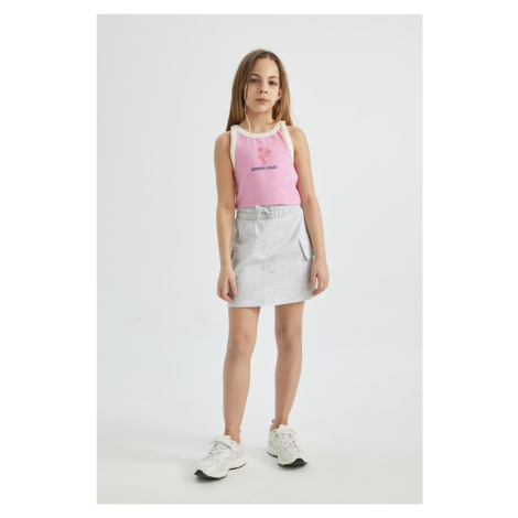 DEFACTO Girl's Cargo Pocket Waist Tie Skirt