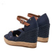 Tommy Hilfiger Espadrilky Basic Open Toe High Wedge FW0FW04784 Tmavomodrá