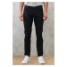 ALTINYILDIZ CLASSICS Men's Black 360-Degree Stretchy Comfortable Slim Fit Slim-fit Trousers.