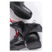 Čierne kožené členkové topánky 2-25228