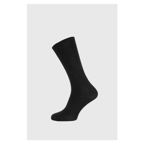Čierne rebrované ponožky