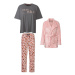 esmara® Dámske pyžamo, 3-dielna súprava (ružovofialová/sivá)