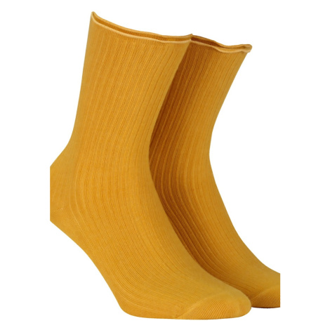 Netlačiace dámske rebrované ponožky W.994 Wola