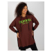 Dark brown long oversized hoodie with slits