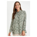 DEFACTO Loose Fit Shirt Collar Patterned Long Sleeve Shirt Tunic