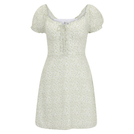 HOLLISTER Letné šaty  zelená / pastelovo zelená / biela