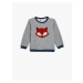 Koton Sweatshirt Plush Fox Applique Detailed Crew Neck