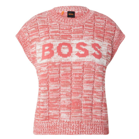 BOSS Sveter 'C FANARO'  lososová / biela Hugo Boss