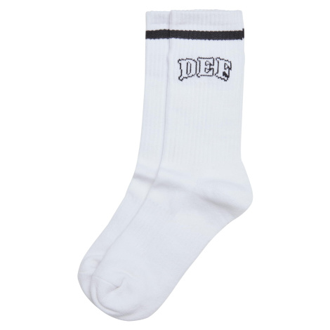 White DEF College Socks