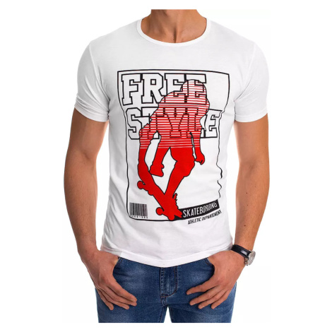 White men's T-shirt RX4487 with print DStreet