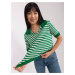 Green-white striped knitted blouse