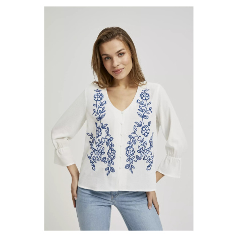 Women's shirt with MOODO pattern - white