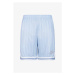 Karl Kani Small Varsity Logo Pinstripe Mesh Shorts light blue/white