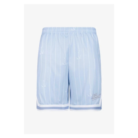 Karl Kani Small Varsity Logo Pinstripe Mesh Shorts light blue/white