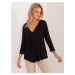 Black women's blouse with 3/4 sleeves SUBLEVEL