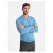 Ombre Elegant men's sweater with a v-neck - navy blue