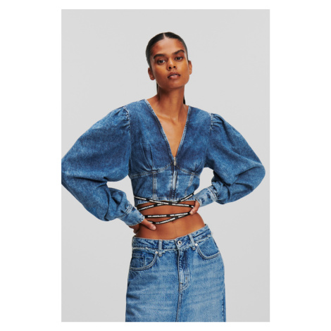 Košeľa Karl Lagerfeld Jeans Klj Tied Denim Shirt Marble Blue