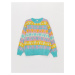 LC Waikiki Crew Neck Patterned Long Sleeve Girl's Knitwear Sweater