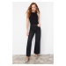 Trendyol Black Stone Detailed High Waist Wide Leg Jeans