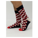Čierno-červené vzorované ponožky Happy Socks Filled Optic