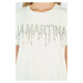 Tričko La Martina Woman T-Shirt S/S Viscose Jers Biela