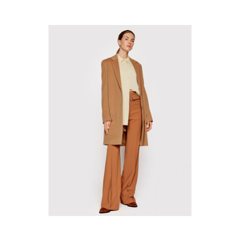 Calvin Klein Vlnený kabát Crombie K20K204155 Hnedá Regular Fit