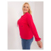 Červená halenka plus size s kapsou JEDNA